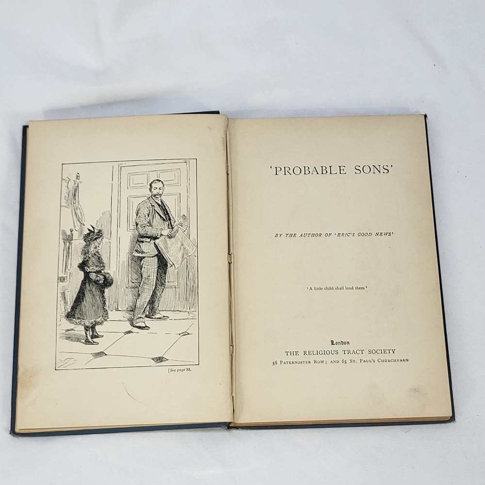 Probable Sons Amy Le Feuvre Antique 1900s Tract Society Victorian Hardcover - Picture 4 of 14